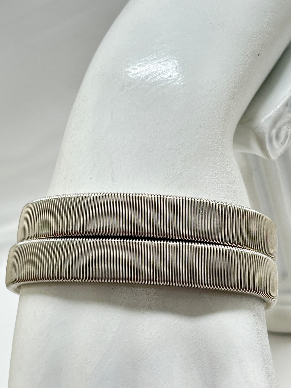 2 Silver Mesh, Stretch, Bangle Bracelets, High Quality